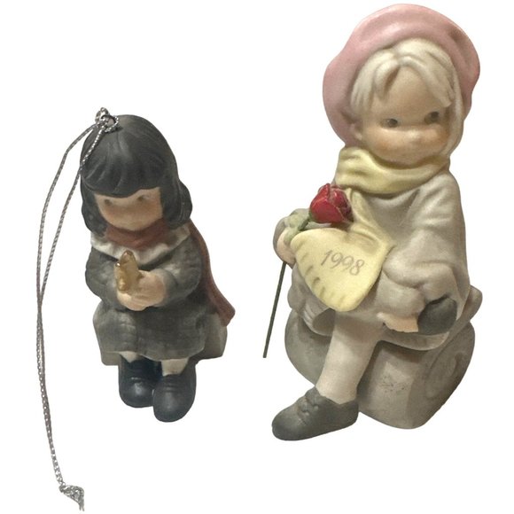 Set of 2 Vintage Kim Anderson Pretty as a Picture by Enesco Collectibles (READ) - Picture 1 of 16